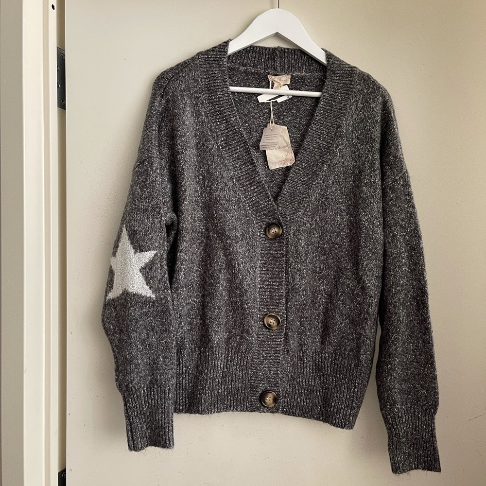 Hem & Thread Star Two Tone Cardigan NWT - Picture 6 of 9